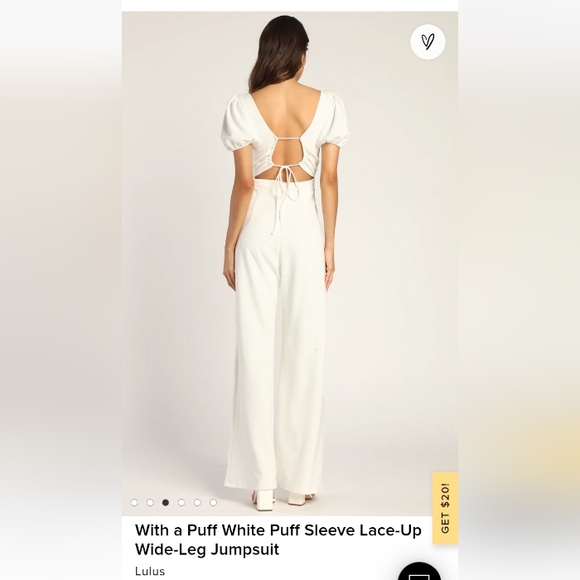With A Puff Lulus white jumpsuit - Picture 2 of 9
